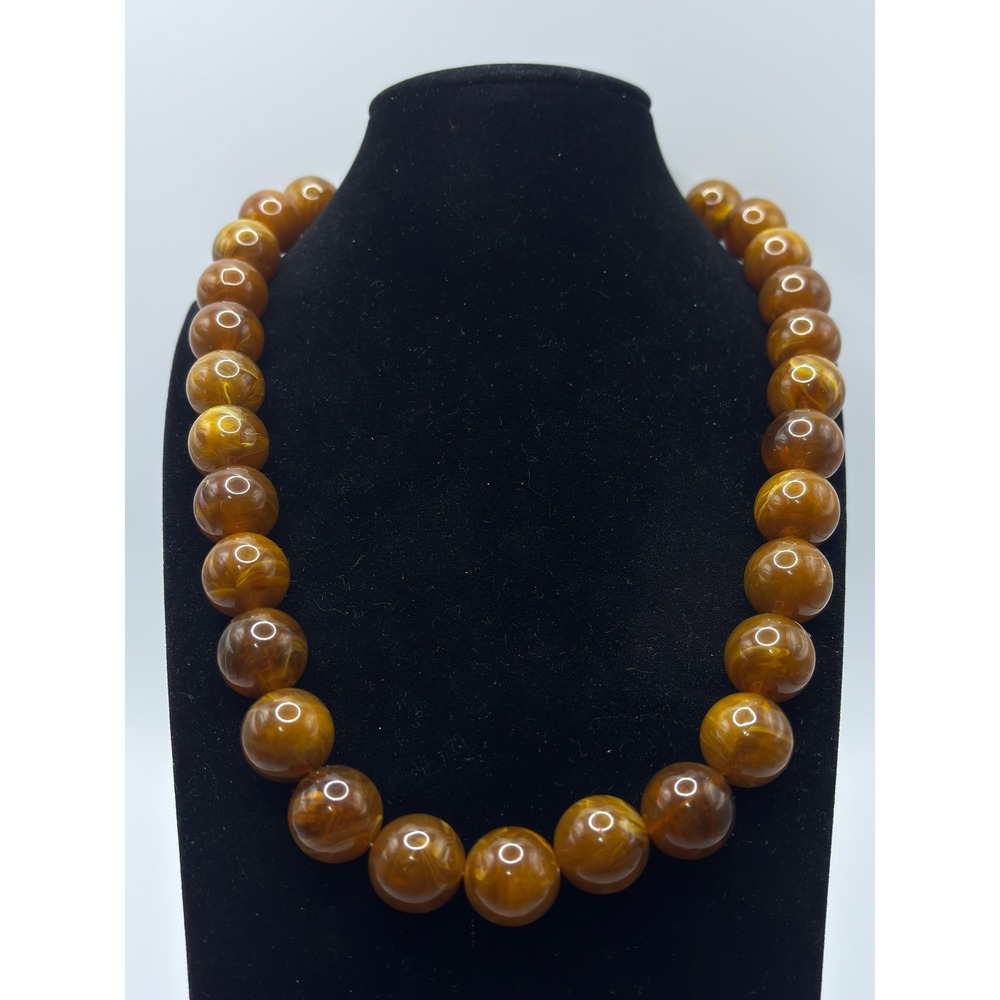 Sonoma Necklace Womens OS Brown Marbled Bead Silver Tone Extender‎